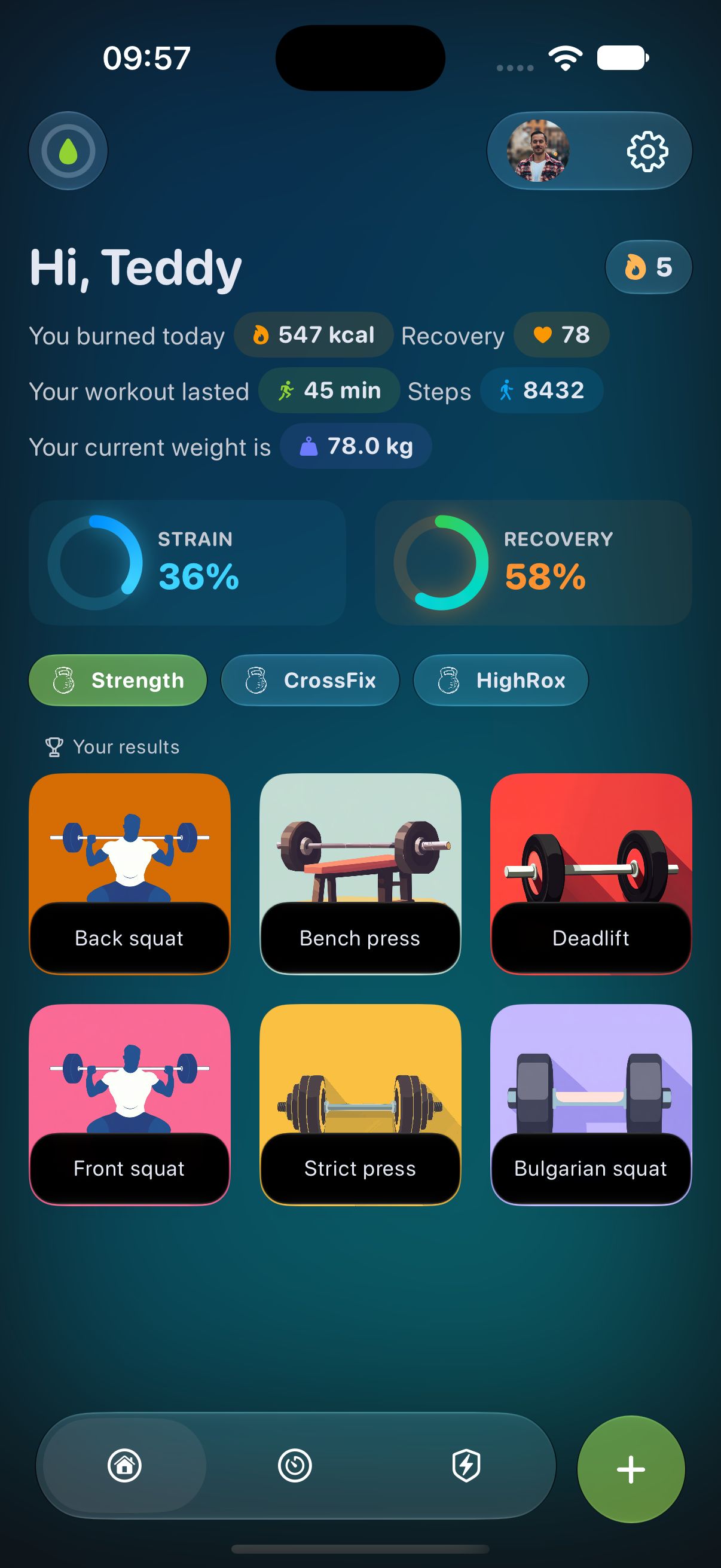 Barbell app dashboard